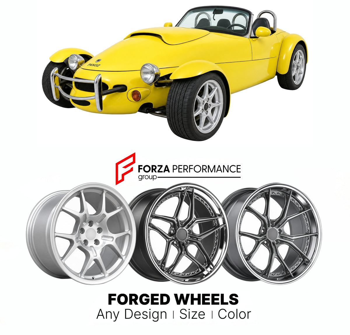 FORGED WHEELS RIMS for PANOZ AIV ROADSTER 1992 - 1995

Custom forged wheels for Panoz AIV Roadster 1992 - 1995. Made-to-order monoblock, 2-piece and 3-piece rims in custom sizes, offsets, colors and finishes with guaranteed fitment.

We manufacture premium quality forged wheels rims for Panoz AIV Roadster 1992 - 1995 in any design, size, color.

THIS WHEEL DESIGN CAN BE CUSTOM-MADE FOR YOUR CAR IN ANY SIZE AND COLOR OPTIONS
Available in monoblock, 2-piece, 3-piece, duoblock, beadlock
3D wheel renderings are