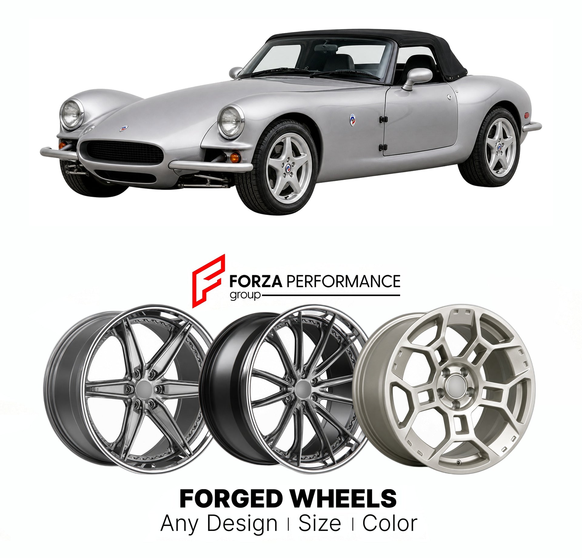 FORGED WHEELS RIMS for PANOZ ROADSTER 1992 - 1999

Custom forged wheels for Panoz Roadster 1992 - 1999. Made-to-order monoblock, 2-piece and 3-piece rims in custom sizes, offsets, colors and finishes with guaranteed fitment.

We manufacture premium quality forged wheels rims for Panoz Roadster 1992 - 1999 in any design, size, color.

THIS WHEEL DESIGN CAN BE CUSTOM-MADE FOR YOUR CAR IN ANY SIZE AND COLOR OPTIONS
Available in monoblock, 2-piece, 3-piece, duoblock, beadlock
3D wheel renderings are provided ac