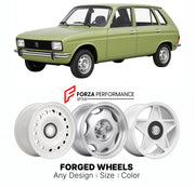 CUSTOM CLASSIC VINTAGE RESTOMOD RETRO OLD SCHOOL FORGED WHEELS RIMS for PEUGEOT 104 1972 - 1988

Custom forged wheels for Peugeot 104 1972 - 1988. Classic, vintage, restomod wheel designs made to order in custom sizes, offsets, colors and finishes.

We manufacture premium quality forged wheels rims for Peugeot 104 1972 - 1988 in any design, size, color.

THIS WHEEL DESIGN CAN BE CUSTOM-MADE FOR YOUR CAR IN ANY SIZE AND COLOR OPTIONS
Available in monoblock, 2-piece, 3-piece, duoblock, beadlock
3D wheel rende