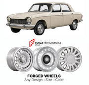 CUSTOM CLASSIC VINTAGE RESTOMOD RETRO OLD SCHOOL FORGED WHEELS RIMS for PEUGEOT 204 1965 - 1976

Custom forged wheels for Peugeot 204 1965 - 1976. Classic, vintage, restomod wheel designs made to order in custom sizes, offsets, colors and finishes.

We manufacture premium quality forged wheels rims for Peugeot 204 1965 - 1976 in any design, size, color.

THIS WHEEL DESIGN CAN BE CUSTOM-MADE FOR YOUR CAR IN ANY SIZE AND COLOR OPTIONS
Available in monoblock, 2-piece, 3-piece, duoblock, beadlock
3D wheel rende