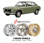 CUSTOM CLASSIC VINTAGE RESTOMOD RETRO OLD SCHOOL FORGED WHEELS RIMS for PEUGEOT 304 COUPE 1970 - 1975

Custom forged wheels for Peugeot 304 Coupe 1970 - 1975. Classic, vintage, restomod wheel designs made to order in custom sizes, offsets, colors and finishes.

We manufacture premium quality forged wheels rims for Peugeot 304 Coupe 1970 - 1975 in any design, size, color.

THIS WHEEL DESIGN CAN BE CUSTOM-MADE FOR YOUR CAR IN ANY SIZE AND COLOR OPTIONS
Available in monoblock, 2-piece, 3-piece, duoblock, beadl