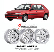 CUSTOM CLASSIC VINTAGE RESTOMOD RETRO OLD SCHOOL FORGED WHEELS RIMS for PEUGEOT 306 1993 - 2002

Custom forged wheels for Peugeot 306 1993 - 2002. Classic, vintage, restomod wheel designs made to order in custom sizes, offsets, colors and finishes.

We manufacture premium quality forged wheels rims for Peugeot 306 1993 - 2002 in any design, size, color.

THIS WHEEL DESIGN CAN BE CUSTOM-MADE FOR YOUR CAR IN ANY SIZE AND COLOR OPTIONS
Available in monoblock, 2-piece, 3-piece, duoblock, beadlock
3D wheel rende