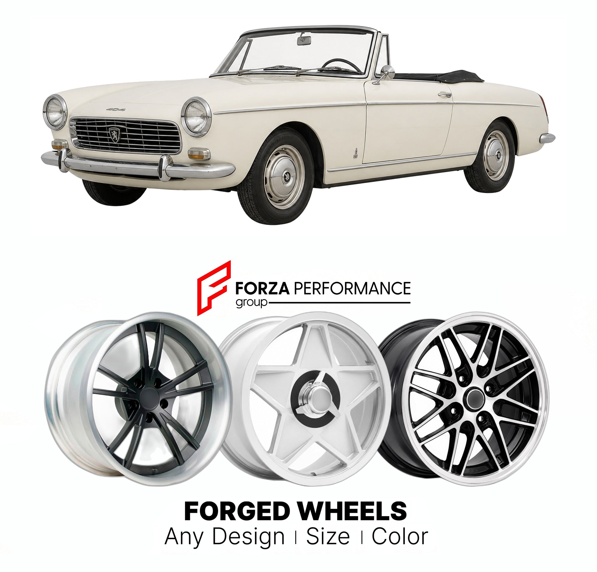 CUSTOM CLASSIC VINTAGE RESTOMOD RETRO OLD SCHOOL FORGED WHEELS
