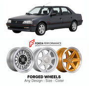 CUSTOM CLASSIC VINTAGE RESTOMOD RETRO OLD SCHOOL FORGED WHEELS RIMS for PEUGEOT 405 MI16 T16 1987 - 1995

Custom forged wheels for Peugeot 405 Mi16 T16 1987 - 1995. Classic, vintage, restomod wheel designs made to order in custom sizes, offsets, colors and finishes.

We manufacture premium quality forged wheels rims for Peugeot 405 Mi16 T16 1987 - 1995 in any design, size, color.

THIS WHEEL DESIGN CAN BE CUSTOM-MADE FOR YOUR CAR IN ANY SIZE AND COLOR OPTIONS
Available in monoblock, 2-piece, 3-piece, duoblo