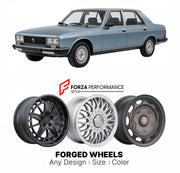 CUSTOM CLASSIC VINTAGE RESTOMOD RETRO OLD SCHOOL FORGED WHEELS RIMS for PEUGEOT 604 V6 SL 1975 - 1985

Custom forged wheels for Peugeot 604 V6 SL 1975 - 1985. Classic, vintage, restomod wheel designs made to order in custom sizes, offsets, colors and finishes.

We manufacture premium quality forged wheels rims for Peugeot 604 V6 SL 1975 - 1985 in any design, size, color.

THIS WHEEL DESIGN CAN BE CUSTOM-MADE FOR YOUR CAR IN ANY SIZE AND COLOR OPTIONS
Available in monoblock, 2-piece, 3-piece, duoblock, beadl