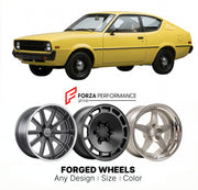 CUSTOM CLASSIC VINTAGE RESTOMOD RETRO OLD SCHOOL FORGED WHEELS RIMS for PLYMOUTH ARROW 1976 - 1980
Custom forged wheels for classic American muscle cars. Ideal for restomod builds, vintage restorations, and show cars. Deep dish and retro styling available.

We manufacture premium quality forged wheels rims for Plymouth Arrow 1976 - 1980 in any design, size, color.

THIS WHEEL DESIGN CAN BE CUSTOM-MADE FOR YOUR CAR IN ANY SIZE AND COLOR OPTIONS
Available in monoblock, 2-piece, 3-piece, duoblock, beadlock
3D 