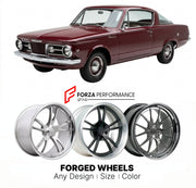 CUSTOM CLASSIC VINTAGE RESTOMOD RETRO OLD SCHOOL FORGED WHEELS RIMS for PLYMOUTH BARRACUDA 1964 - 1966
Custom forged wheels for classic American muscle cars. Ideal for restomod builds, vintage restorations, and show cars. Deep dish and retro styling available.

We manufacture premium quality forged wheels rims for Plymouth Barracuda 1964 - 1966 in any design, size, color.

THIS WHEEL DESIGN CAN BE CUSTOM-MADE FOR YOUR CAR IN ANY SIZE AND COLOR OPTIONS
Available in monoblock, 2-piece, 3-piece, duoblock, bead