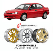 FORGED WHEELS RIMS for PLYMOUTH NEON 1995 - 1999

Custom forged wheels for Plymouth Neon 1995 - 1999. Made-to-order monoblock, 2-piece and 3-piece rims in custom sizes, offsets, colors and finishes with guaranteed fitment.

We manufacture premium quality forged wheels rims for Plymouth Neon 1995 - 1999 in any design, size, color.

THIS WHEEL DESIGN CAN BE CUSTOM-MADE FOR YOUR CAR IN ANY SIZE AND COLOR OPTIONS
Available in monoblock, 2-piece, 3-piece, duoblock, beadlock
3D wheel renderings are provided accor
