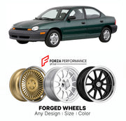 FORGED WHEELS RIMS for PLYMOUTH NEON BASE 1995 - 2001

Custom forged wheels for Plymouth Neon Base 1995 - 2001. Made-to-order monoblock, 2-piece and 3-piece rims in custom sizes, offsets, colors and finishes with guaranteed fitment.

We manufacture premium quality forged wheels rims for Plymouth Neon Base 1995 - 2001 in any design, size, color.

THIS WHEEL DESIGN CAN BE CUSTOM-MADE FOR YOUR CAR IN ANY SIZE AND COLOR OPTIONS
Available in monoblock, 2-piece, 3-piece, duoblock, beadlock
3D wheel renderings are