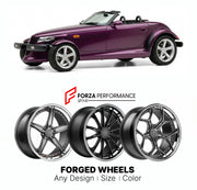 FORGED WHEELS RIMS for PLYMOUTH PROWLER 1997 - 2001

Custom forged wheels for Plymouth Prowler 1997 - 2001. Made-to-order monoblock, 2-piece and 3-piece rims in custom sizes, offsets, colors and finishes with guaranteed fitment.

We manufacture premium quality forged wheels rims for Plymouth Prowler 1997 - 2001 in any design, size, color.

THIS WHEEL DESIGN CAN BE CUSTOM-MADE FOR YOUR CAR IN ANY SIZE AND COLOR OPTIONS
Available in monoblock, 2-piece, 3-piece, duoblock, beadlock
3D wheel renderings are provi