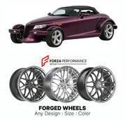 FORGED WHEELS RIMS for PLYMOUTH PROWLER BASE 1997 - 2001

Custom forged wheels for Plymouth Prowler Base 1997 - 2001. Made-to-order monoblock, 2-piece and 3-piece rims in custom sizes, offsets, colors and finishes with guaranteed fitment.

We manufacture premium quality forged wheels rims for Plymouth Prowler Base 1997 - 2001 in any design, size, color.

THIS WHEEL DESIGN CAN BE CUSTOM-MADE FOR YOUR CAR IN ANY SIZE AND COLOR OPTIONS
Available in monoblock, 2-piece, 3-piece, duoblock, beadlock
3D wheel rende