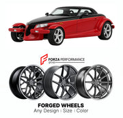 FORGED WHEELS RIMS for PLYMOUTH PROWLER WOODWARD EDITION 1997 - 2001

Custom forged wheels for Plymouth Prowler Woodward Edition 1997 - 2001. Made-to-order monoblock, 2-piece and 3-piece rims in custom sizes, offsets, colors and finishes with guaranteed fitment.

We manufacture premium quality forged wheels rims for Plymouth Prowler Woodward Edition 1997 - 2001 in any design, size, color.

THIS WHEEL DESIGN CAN BE CUSTOM-MADE FOR YOUR CAR IN ANY SIZE AND COLOR OPTIONS
Available in monoblock, 2-piece, 3-piec