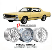 CUSTOM CLASSIC VINTAGE RESTOMOD RETRO OLD SCHOOL FORGED WHEELS RIMS for PLYMOUTH ROAD RUNNER 1975 - 1980
Custom forged wheels for classic American muscle cars. Ideal for restomod builds, vintage restorations, and show cars. Deep dish and retro styling available.

We manufacture premium quality forged wheels rims for Plymouth Road Runner 1975 - 1980 in any design, size, color.

THIS WHEEL DESIGN CAN BE CUSTOM-MADE FOR YOUR CAR IN ANY SIZE AND COLOR OPTIONS
Available in monoblock, 2-piece, 3-piece, duoblock, 