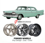 CUSTOM CLASSIC VINTAGE RESTOMOD RETRO OLD SCHOOL FORGED WHEELS RIMS for PLYMOUTH SAVOY 1958 - 1960
Custom forged wheels for classic American muscle cars. Ideal for restomod builds, vintage restorations, and show cars. Deep dish and retro styling available.

We manufacture premium quality forged wheels rims for Plymouth Savoy 1958 - 1960 in any design, size, color.

THIS WHEEL DESIGN CAN BE CUSTOM-MADE FOR YOUR CAR IN ANY SIZE AND COLOR OPTIONS
Available in monoblock, 2-piece, 3-piece, duoblock, beadlock
3D 