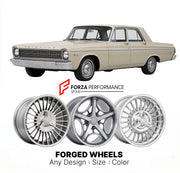 CUSTOM CLASSIC VINTAGE RESTOMOD RETRO OLD SCHOOL FORGED WHEELS RIMS for PLYMOUTH SAVOY 1961 - 1964
Custom forged wheels for classic American muscle cars. Ideal for restomod builds, vintage restorations, and show cars. Deep dish and retro styling available.

We manufacture premium quality forged wheels rims for Plymouth Savoy 1961 - 1964 in any design, size, color.

THIS WHEEL DESIGN CAN BE CUSTOM-MADE FOR YOUR CAR IN ANY SIZE AND COLOR OPTIONS
Available in monoblock, 2-piece, 3-piece, duoblock, beadlock
3D 