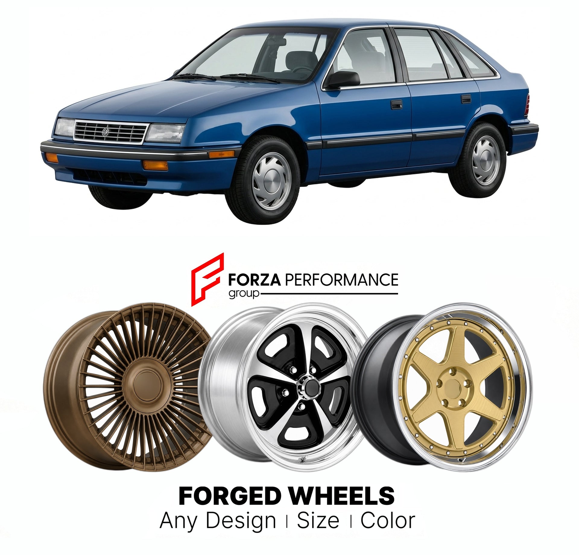 FORGED WHEELS RIMS for PLYMOUTH SUNDANCE 1990 - 1994

Custom forged wheels for Plymouth Sundance 1990 - 1994. Made-to-order monoblock, 2-piece and 3-piece rims in custom sizes, offsets, colors and finishes with guaranteed fitment.

We manufacture premium quality forged wheels rims for Plymouth Sundance 1990 - 1994 in any design, size, color.

THIS WHEEL DESIGN CAN BE CUSTOM-MADE FOR YOUR CAR IN ANY SIZE AND COLOR OPTIONS
Available in monoblock, 2-piece, 3-piece, duoblock, beadlock
3D wheel renderings are pr