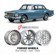 CUSTOM CLASSIC VINTAGE RESTOMOD RETRO OLD SCHOOL FORGED WHEELS RIMS for PLYMOUTH VALIANT 1960 - 1962
Custom forged wheels for classic American muscle cars. Ideal for restomod builds, vintage restorations, and show cars. Deep dish and retro styling available.

We manufacture premium quality forged wheels rims for Plymouth Valiant 1960 - 1962 in any design, size, color.

THIS WHEEL DESIGN CAN BE CUSTOM-MADE FOR YOUR CAR IN ANY SIZE AND COLOR OPTIONS
Available in monoblock, 2-piece, 3-piece, duoblock, beadlock