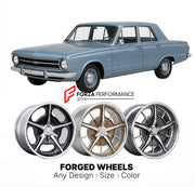 CUSTOM CLASSIC VINTAGE RESTOMOD RETRO OLD SCHOOL FORGED WHEELS RIMS for PLYMOUTH VALIANT 1963 - 1966
Custom forged wheels for classic American muscle cars. Ideal for restomod builds, vintage restorations, and show cars. Deep dish and retro styling available.

We manufacture premium quality forged wheels rims for Plymouth Valiant 1963 - 1966 in any design, size, color.

THIS WHEEL DESIGN CAN BE CUSTOM-MADE FOR YOUR CAR IN ANY SIZE AND COLOR OPTIONS
Available in monoblock, 2-piece, 3-piece, duoblock, beadlock