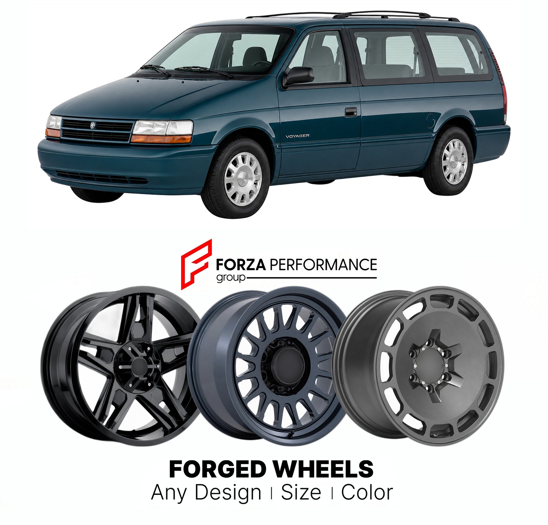 FORGED WHEELS RIMS for PLYMOUTH VOYAGER 1996 - 2000

Custom forged wheels for Plymouth Voyager 1996 - 2000. Made-to-order monoblock, 2-piece and 3-piece rims in custom sizes, offsets, colors and finishes with guaranteed fitment.

We manufacture premium quality forged wheels rims for Plymouth Voyager 1996 - 2000 in any design, size, color.

THIS WHEEL DESIGN CAN BE CUSTOM-MADE FOR YOUR CAR IN ANY SIZE AND COLOR OPTIONS
Available in monoblock, 2-piece, 3-piece, duoblock, beadlock
3D wheel renderings are provi