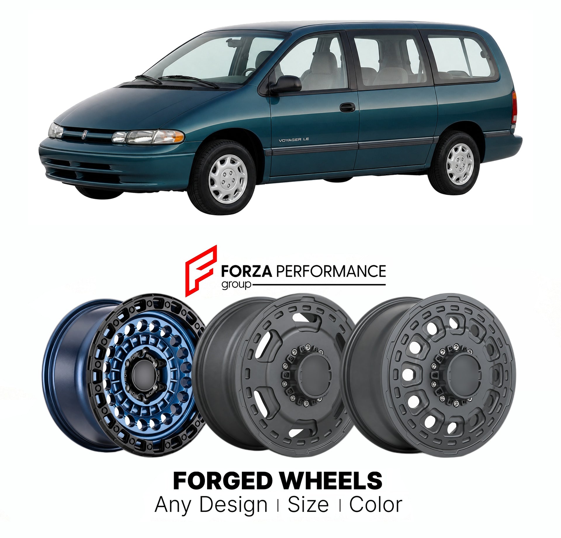 FORGED WHEELS RIMS for PLYMOUTH VOYAGER LE 1991 - 2000

Custom forged wheels for Plymouth Voyager LE 1991 - 2000. Made-to-order monoblock, 2-piece and 3-piece rims in custom sizes, offsets, colors and finishes with guaranteed fitment.

We manufacture premium quality forged wheels rims for Plymouth Voyager LE 1991 - 2000 in any design, size, color.

THIS WHEEL DESIGN CAN BE CUSTOM-MADE FOR YOUR CAR IN ANY SIZE AND COLOR OPTIONS
Available in monoblock, 2-piece, 3-piece, duoblock, beadlock
3D wheel renderings 