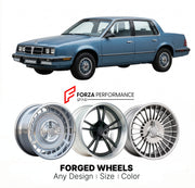 CUSTOM CLASSIC VINTAGE RESTOMOD RETRO OLD SCHOOL FORGED WHEELS RIMS for PONTIAC 6000 1982 - 1990
Custom forged wheels for classic American muscle cars. Ideal for restomod builds, vintage restorations, and show cars. Deep dish and retro styling available.

We manufacture premium quality forged wheels rims for Pontiac 6000 1982 - 1990 in any design, size, color.

THIS WHEEL DESIGN CAN BE CUSTOM-MADE FOR YOUR CAR IN ANY SIZE AND COLOR OPTIONS
Available in monoblock, 2-piece, 3-piece, duoblock, beadlock
3D whee