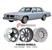CUSTOM CLASSIC VINTAGE RESTOMOD RETRO OLD SCHOOL FORGED WHEELS RIMS for PONTIAC BONNEVILLE 1982 - 1986
Custom forged wheels for classic American muscle cars. Ideal for restomod builds, vintage restorations, and show cars. Deep dish and retro styling available.

We manufacture premium quality forged wheels rims for Pontiac Bonneville 1982 - 1986 in any design, size, color.

THIS WHEEL DESIGN CAN BE CUSTOM-MADE FOR YOUR CAR IN ANY SIZE AND COLOR OPTIONS
Available in monoblock, 2-piece, 3-piece, duoblock, bead