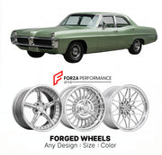 CUSTOM CLASSIC VINTAGE RESTOMOD RETRO OLD SCHOOL FORGED WHEELS RIMS for PONTIAC EXECUTIVE 1967 - 1970
Custom forged wheels for classic American muscle cars. Ideal for restomod builds, vintage restorations, and show cars. Deep dish and retro styling available.

We manufacture premium quality forged wheels rims for Pontiac Executive 1967 - 1970 in any design, size, color.

THIS WHEEL DESIGN CAN BE CUSTOM-MADE FOR YOUR CAR IN ANY SIZE AND COLOR OPTIONS
Available in monoblock, 2-piece, 3-piece, duoblock, beadlo