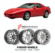 FORGED WHEELS RIMS for PONTIAC FIREBIRD 1993 - 2002

Custom forged wheels for Pontiac Firebird 1993 - 2002. Made-to-order monoblock, 2-piece and 3-piece rims in custom sizes, offsets, colors and finishes with guaranteed fitment.

We manufacture premium quality forged wheels rims for Pontiac Firebird 1993 - 2002 in any design, size, color.

THIS WHEEL DESIGN CAN BE CUSTOM-MADE FOR YOUR CAR IN ANY SIZE AND COLOR OPTIONS
Available in monoblock, 2-piece, 3-piece, duoblock, beadlock
3D wheel renderings are provi