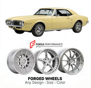 CUSTOM CLASSIC VINTAGE RESTOMOD RETRO OLD SCHOOL FORGED WHEELS RIMS for PONTIAC FIREBIRD ESPRIT 1967 - 1969
Custom forged wheels for classic American muscle cars. Ideal for restomod builds, vintage restorations, and show cars. Deep dish and retro styling available.

We manufacture premium quality forged wheels rims for Pontiac Firebird Esprit 1967 - 1969 in any design, size, color.

THIS WHEEL DESIGN CAN BE CUSTOM-MADE FOR YOUR CAR IN ANY SIZE AND COLOR OPTIONS
Available in monoblock, 2-piece, 3-piece, duob