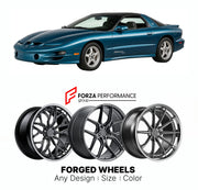 FORGED WHEELS RIMS for PONTIAC FIREBIRD FIREHAWK SLP 1992 - 2002

Custom forged wheels for Pontiac Firebird Firehawk SLP 1992 - 2002. Made-to-order monoblock, 2-piece and 3-piece rims in custom sizes, offsets, colors and finishes with guaranteed fitment.

We manufacture premium quality forged wheels rims for Pontiac Firebird Firehawk SLP 1992 - 2002 in any design, size, color.

THIS WHEEL DESIGN CAN BE CUSTOM-MADE FOR YOUR CAR IN ANY SIZE AND COLOR OPTIONS
Available in monoblock, 2-piece, 3-piece, duoblock,