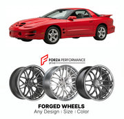 FORGED WHEELS RIMS for PONTIAC FIREBIRD TRANS AM WS6 1996 - 2002

Custom forged wheels for Pontiac Firebird Trans Am WS6 1996 - 2002. Made-to-order monoblock, 2-piece and 3-piece rims in custom sizes, offsets, colors and finishes with guaranteed fitment.

We manufacture premium quality forged wheels rims for Pontiac Firebird Trans Am WS6 1996 - 2002 in any design, size, color.

THIS WHEEL DESIGN CAN BE CUSTOM-MADE FOR YOUR CAR IN ANY SIZE AND COLOR OPTIONS
Available in monoblock, 2-piece, 3-piece, duoblock,