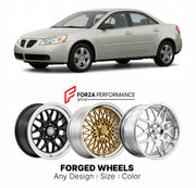 FORGED WHEELS RIMS for PONTIAC G6 2005 - 2010

Custom forged wheels for Pontiac G6 2005 - 2010. Made-to-order monoblock, 2-piece and 3-piece rims in custom sizes, offsets, colors and finishes with guaranteed fitment.

We manufacture premium quality forged wheels rims for Pontiac G6 2005 - 2010 in any design, size, color.

THIS WHEEL DESIGN CAN BE CUSTOM-MADE FOR YOUR CAR IN ANY SIZE AND COLOR OPTIONS
Available in monoblock, 2-piece, 3-piece, duoblock, beadlock
3D wheel renderings are provided according to t