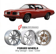 CUSTOM CLASSIC VINTAGE RESTOMOD RETRO OLD SCHOOL FORGED WHEELS RIMS for PONTIAC GRAND AM 1973 - 1990
Custom forged wheels for classic American muscle cars. Ideal for restomod builds, vintage restorations, and show cars. Deep dish and retro styling available.

We manufacture premium quality forged wheels rims for Pontiac Grand Am 1973 - 1990 in any design, size, color.

THIS WHEEL DESIGN CAN BE CUSTOM-MADE FOR YOUR CAR IN ANY SIZE AND COLOR OPTIONS
Available in monoblock, 2-piece, 3-piece, duoblock, beadlock
