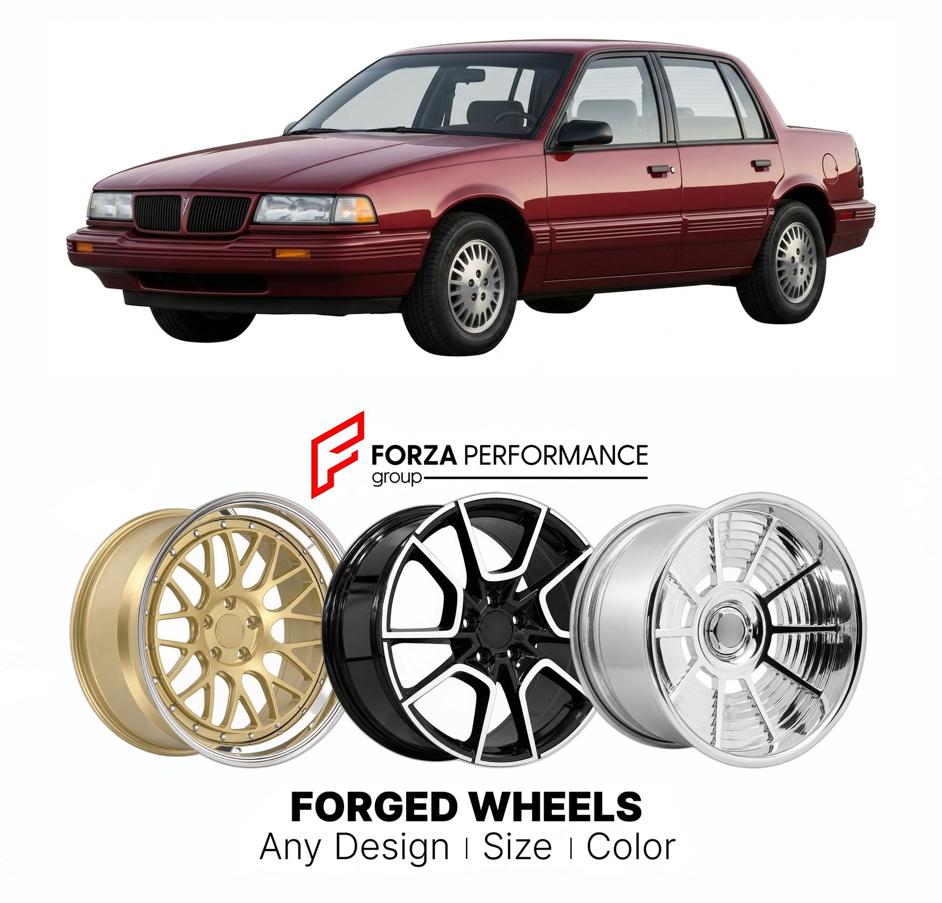 FORGED WHEELS RIMS for PONTIAC GRAND AM 1985 - 1991

Custom forged wheels for Pontiac Grand Am 1985 - 1991. Made-to-order monoblock, 2-piece and 3-piece rims in custom sizes, offsets, colors and finishes with guaranteed fitment.

We manufacture premium quality forged wheels rims for Pontiac Grand Am 1985 - 1991 in any design, size, color.

THIS WHEEL DESIGN CAN BE CUSTOM-MADE FOR YOUR CAR IN ANY SIZE AND COLOR OPTIONS
Available in monoblock, 2-piece, 3-piece, duoblock, beadlock
3D wheel renderings are provi