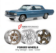 CUSTOM CLASSIC VINTAGE RESTOMOD RETRO OLD SCHOOL FORGED WHEELS RIMS for PONTIAC GRAND PRIX 1962 - 1990
Custom forged wheels for classic American muscle cars. Ideal for restomod builds, vintage restorations, and show cars. Deep dish and retro styling available.

We manufacture premium quality forged wheels rims for Pontiac Grand Prix 1962 - 1990 in any design, size, color.

THIS WHEEL DESIGN CAN BE CUSTOM-MADE FOR YOUR CAR IN ANY SIZE AND COLOR OPTIONS
Available in monoblock, 2-piece, 3-piece, duoblock, bead