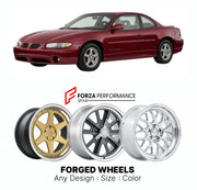 FORGED WHEELS RIMS for PONTIAC GRAND PRIX 1997 - 2003

Custom forged wheels for Pontiac Grand Prix 1997 - 2003. Made-to-order monoblock, 2-piece and 3-piece rims in custom sizes, offsets, colors and finishes with guaranteed fitment.

We manufacture premium quality forged wheels rims for Pontiac Grand Prix 1997 - 2003 in any design, size, color.

THIS WHEEL DESIGN CAN BE CUSTOM-MADE FOR YOUR CAR IN ANY SIZE AND COLOR OPTIONS
Available in monoblock, 2-piece, 3-piece, duoblock, beadlock
3D wheel renderings are