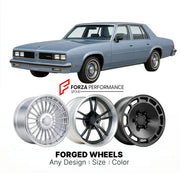 CUSTOM CLASSIC VINTAGE RESTOMOD RETRO OLD SCHOOL FORGED WHEELS RIMS for PONTIAC LEMANS 1978 - 1981
Custom forged wheels for classic American muscle cars. Ideal for restomod builds, vintage restorations, and show cars. Deep dish and retro styling available.

We manufacture premium quality forged wheels rims for Pontiac LeMans 1978 - 1981 in any design, size, color.

THIS WHEEL DESIGN CAN BE CUSTOM-MADE FOR YOUR CAR IN ANY SIZE AND COLOR OPTIONS
Available in monoblock, 2-piece, 3-piece, duoblock, beadlock
3D 
