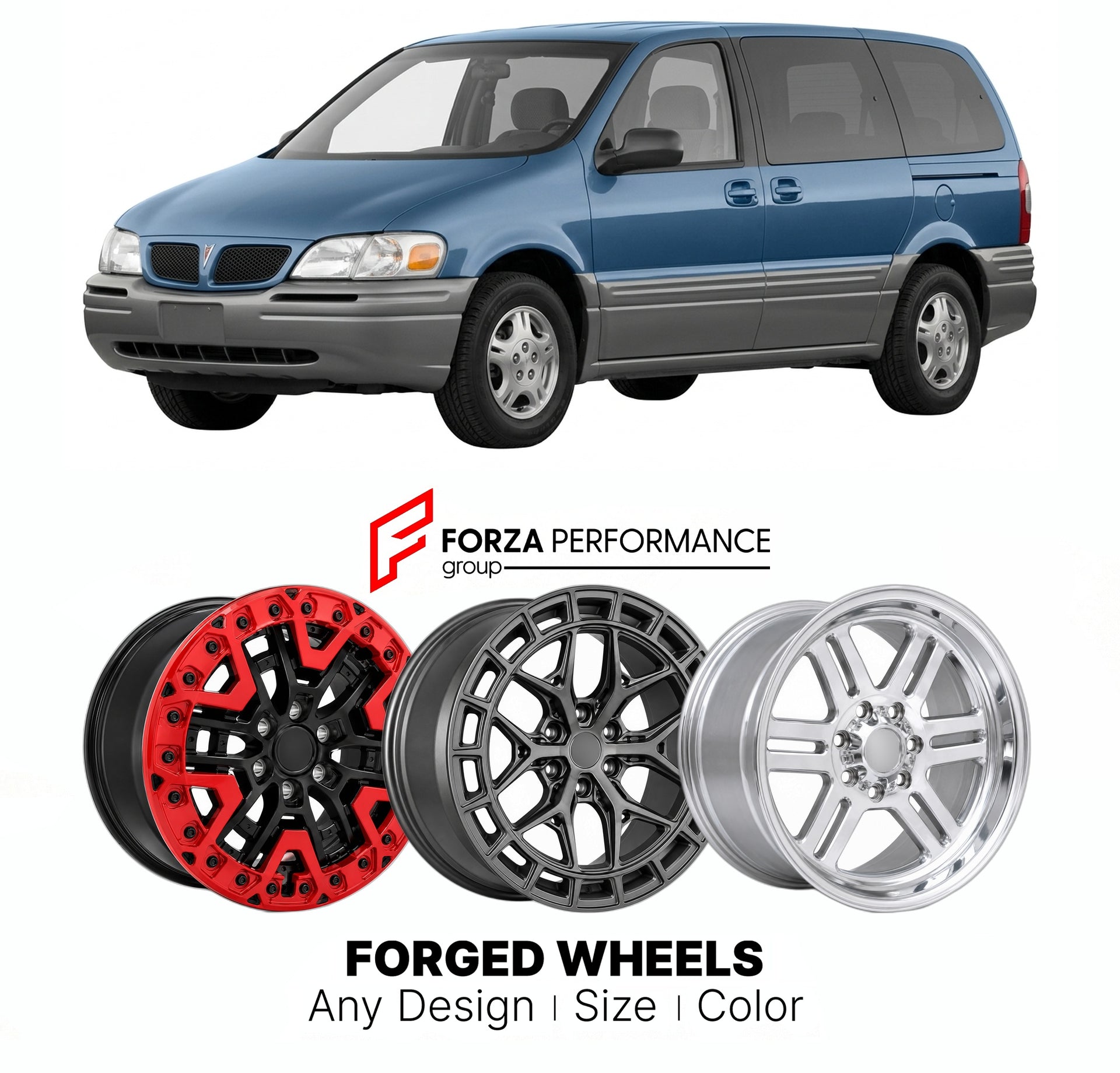 FORGED WHEELS RIMS for PONTIAC MONTANA 1997 - 2009

Custom forged wheels for Pontiac Montana 1997 - 2009. Made-to-order monoblock, 2-piece and 3-piece rims in custom sizes, offsets, colors and finishes with guaranteed fitment.

We manufacture premium quality forged wheels rims for Pontiac Montana 1997 - 2009 in any design, size, color.

THIS WHEEL DESIGN CAN BE CUSTOM-MADE FOR YOUR CAR IN ANY SIZE AND COLOR OPTIONS
Available in monoblock, 2-piece, 3-piece, duoblock, beadlock
3D wheel renderings are provided