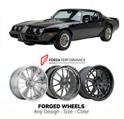 CUSTOM CLASSIC VINTAGE RESTOMOD RETRO OLD SCHOOL FORGED WHEELS RIMS for PONTIAC TRANS AM WS6 1980 - 1981
Custom forged wheels for classic American muscle cars. Ideal for restomod builds, vintage restorations, and show cars. Deep dish and retro styling available.

We manufacture premium quality forged wheels rims for Pontiac Trans Am WS6 1980 - 1981 in any design, size, color.

THIS WHEEL DESIGN CAN BE CUSTOM-MADE FOR YOUR CAR IN ANY SIZE AND COLOR OPTIONS
Available in monoblock, 2-piece, 3-piece, duoblock, 