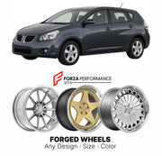 FORGED WHEELS RIMS for PONTIAC VIBE 2009 - 2010

Custom forged wheels for Pontiac Vibe 2009 - 2010. Made-to-order monoblock, 2-piece and 3-piece rims in custom sizes, offsets, colors and finishes with guaranteed fitment.

We manufacture premium quality forged wheels rims for Pontiac Vibe 2009 - 2010 in any design, size, color.

THIS WHEEL DESIGN CAN BE CUSTOM-MADE FOR YOUR CAR IN ANY SIZE AND COLOR OPTIONS
Available in monoblock, 2-piece, 3-piece, duoblock, beadlock
3D wheel renderings are provided accordin