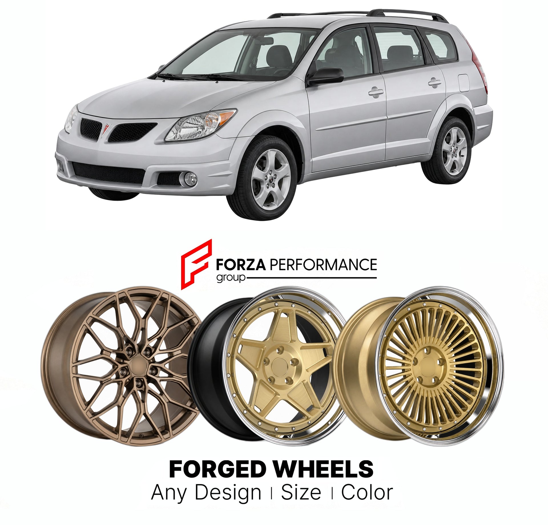 FORGED WHEELS RIMS for PONTIAC VIBE AWD 2003 - 2010

Custom forged wheels for Pontiac Vibe AWD 2003 - 2010. Made-to-order monoblock, 2-piece and 3-piece rims in custom sizes, offsets, colors and finishes with guaranteed fitment.

We manufacture premium quality forged wheels rims for Pontiac Vibe AWD 2003 - 2010 in any design, size, color.

THIS WHEEL DESIGN CAN BE CUSTOM-MADE FOR YOUR CAR IN ANY SIZE AND COLOR OPTIONS
Available in monoblock, 2-piece, 3-piece, duoblock, beadlock
3D wheel renderings are provi