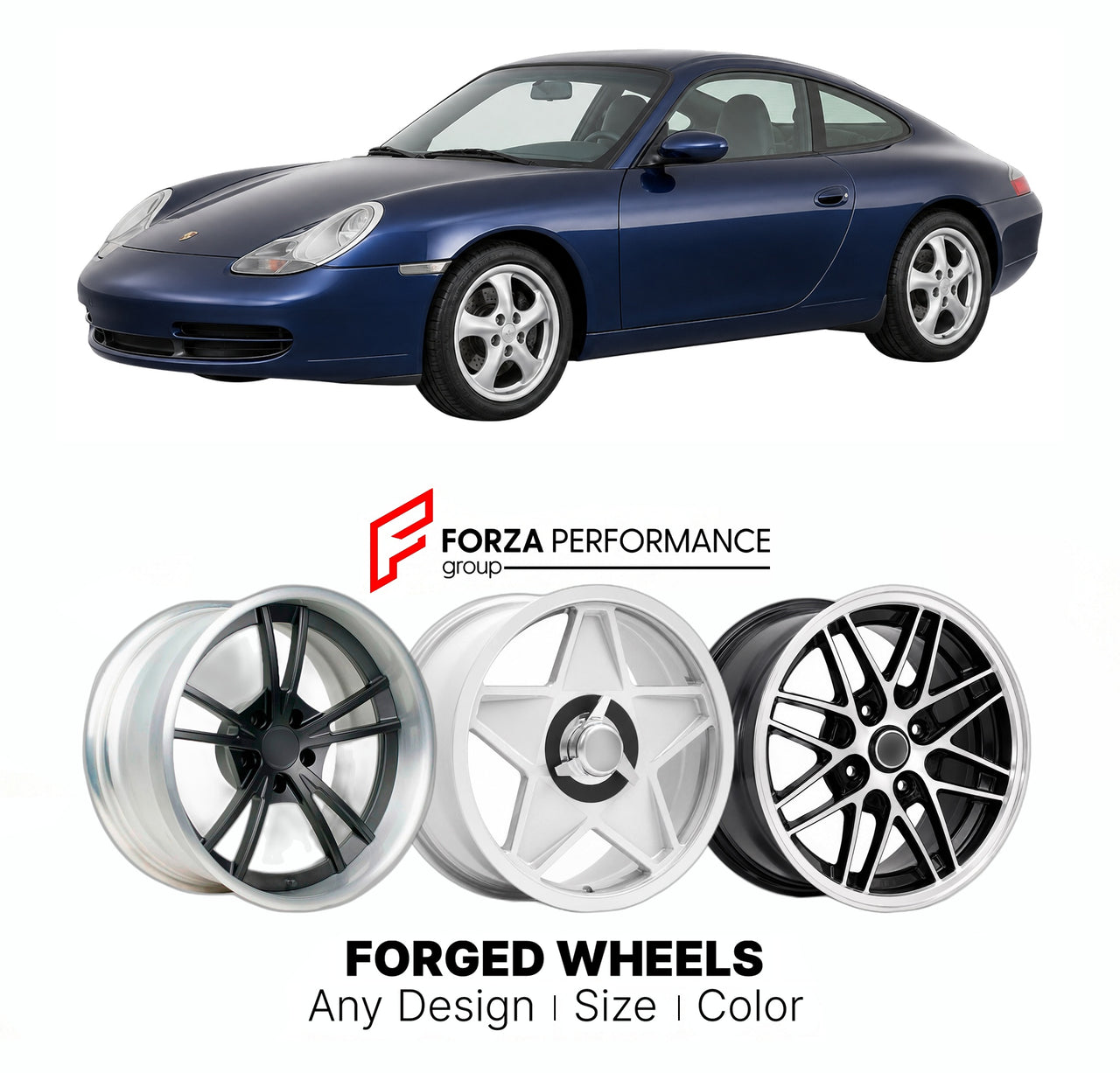 CUSTOM CLASSIC VINTAGE RESTOMOD RETRO OLD SCHOOL FORGED WHEELS RIMS for PORSCHE 911 996 1997 - 2006

Custom forged wheels for Porsche 911 996 1997 - 2006. Classic, vintage, restomod wheel designs made to order in custom sizes, offsets, colors and finishes.

We manufacture premium quality forged wheels rims for Porsche 911 996 1997 - 2006 in any design, size, color.

THIS WHEEL DESIGN CAN BE CUSTOM-MADE FOR YOUR CAR IN ANY SIZE AND COLOR OPTIONS
Available in monoblock, 2-piece, 3-piece, duoblock, beadlock
3D