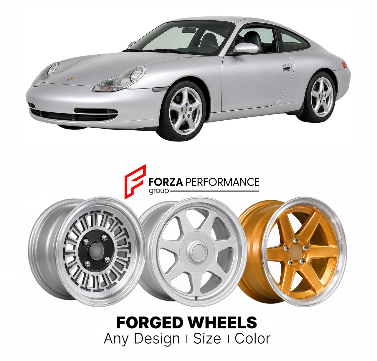 CUSTOM CLASSIC VINTAGE RESTOMOD RETRO OLD SCHOOL FORGED WHEELS RIMS for PORSCHE 911 996 CARR 1997 - 2004

Custom forged wheels for Porsche 911 996 Carr 1997 - 2004. Classic, vintage, restomod wheel designs made to order in custom sizes, offsets, colors and finishes.

We manufacture premium quality forged wheels rims for Porsche 911 996 Carr 1997 - 2004 in any design, size, color.

THIS WHEEL DESIGN CAN BE CUSTOM-MADE FOR YOUR CAR IN ANY SIZE AND COLOR OPTIONS
Available in monoblock, 2-piece, 3-piece, duoblo
