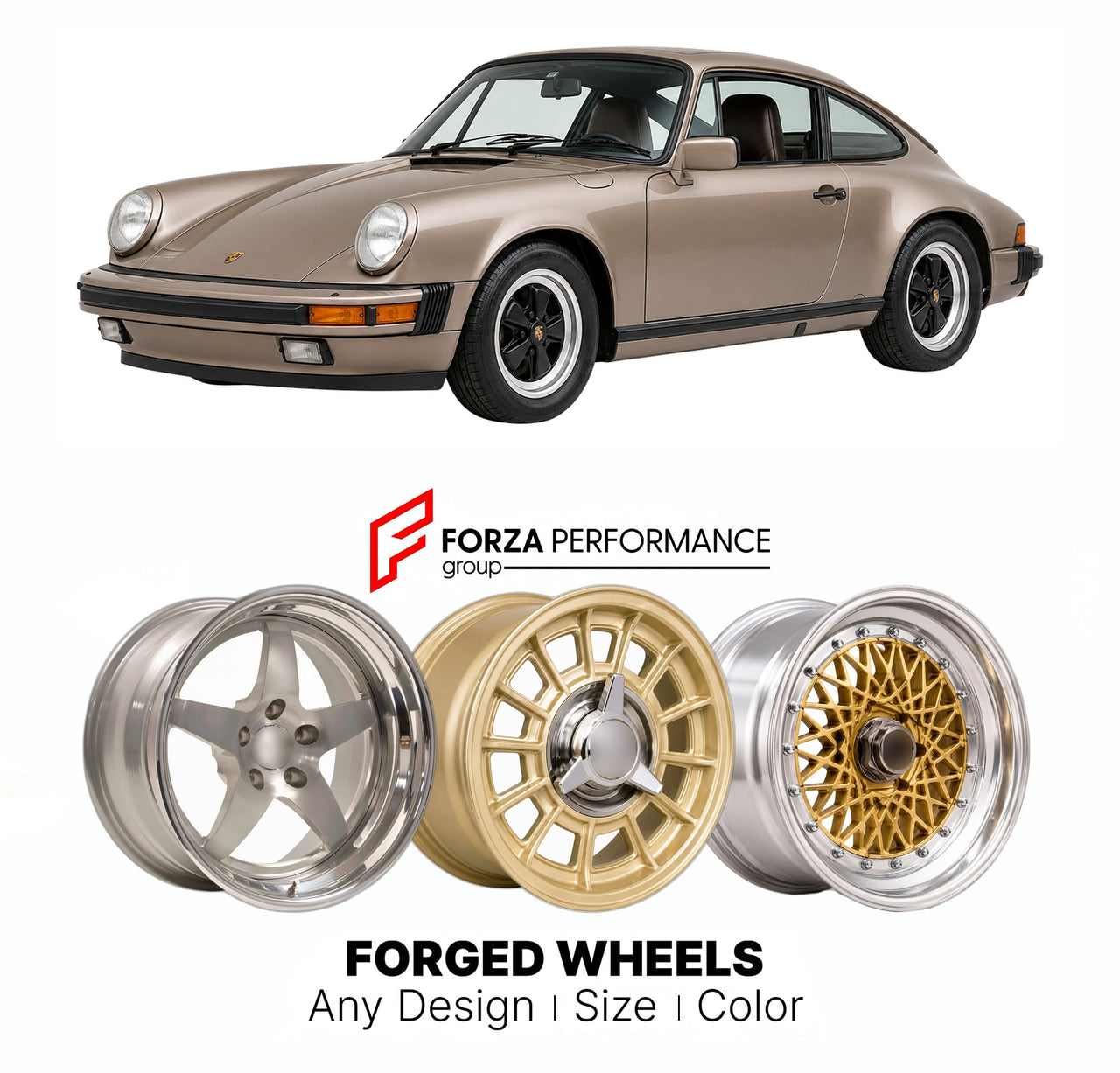 CUSTOM CLASSIC VINTAGE RESTOMOD RETRO OLD SCHOOL FORGED WHEELS RIMS for PORSCHE 911 CARR 1984 - 1984

Custom forged wheels for Porsche 911 Carr 1984 - 1984. Classic, vintage, restomod wheel designs made to order in custom sizes, offsets, colors and finishes.

We manufacture premium quality forged wheels rims for Porsche 911 Carr 1984 - 1984 in any design, size, color.

THIS WHEEL DESIGN CAN BE CUSTOM-MADE FOR YOUR CAR IN ANY SIZE AND COLOR OPTIONS
Available in monoblock, 2-piece, 3-piece, duoblock, beadlock