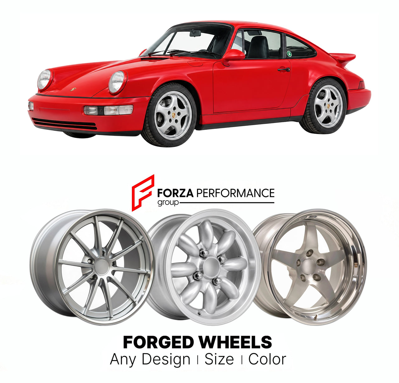 CUSTOM CLASSIC VINTAGE RESTOMOD RETRO OLD SCHOOL FORGED WHEELS RIMS for PORSCHE 911 CARR RS 964 1992 - 1992

Custom forged wheels for Porsche 911 Carr RS 964 1992 - 1992. Classic, vintage, restomod wheel designs made to order in custom sizes, offsets, colors and finishes.

We manufacture premium quality forged wheels rims for Porsche 911 Carr RS 964 1992 - 1992 in any design, size, color.

THIS WHEEL DESIGN CAN BE CUSTOM-MADE FOR YOUR CAR IN ANY SIZE AND COLOR OPTIONS
Available in monoblock, 2-piece, 3-piec