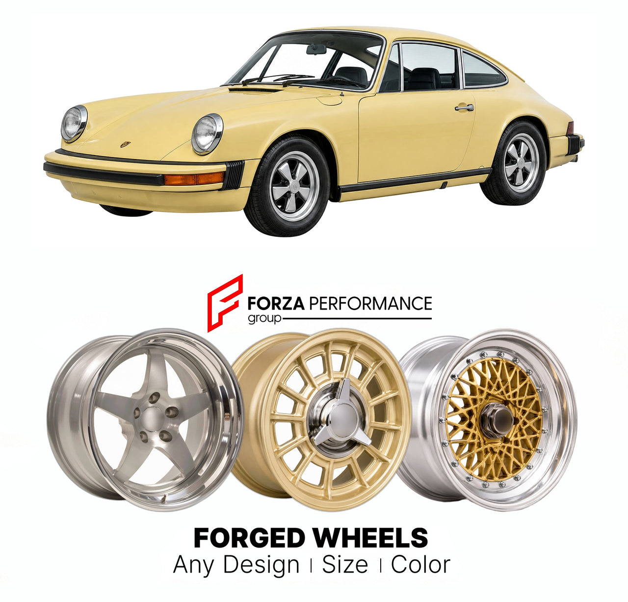 CUSTOM CLASSIC VINTAGE RESTOMOD RETRO OLD SCHOOL FORGED WHEELS RIMS for PORSCHE 912E 1976 - 1976

Custom forged wheels for Porsche 912E 1976 - 1976. Classic, vintage, restomod wheel designs made to order in custom sizes, offsets, colors and finishes.

We manufacture premium quality forged wheels rims for Porsche 912E 1976 - 1976 in any design, size, color.

THIS WHEEL DESIGN CAN BE CUSTOM-MADE FOR YOUR CAR IN ANY SIZE AND COLOR OPTIONS
Available in monoblock, 2-piece, 3-piece, duoblock, beadlock
3D wheel re