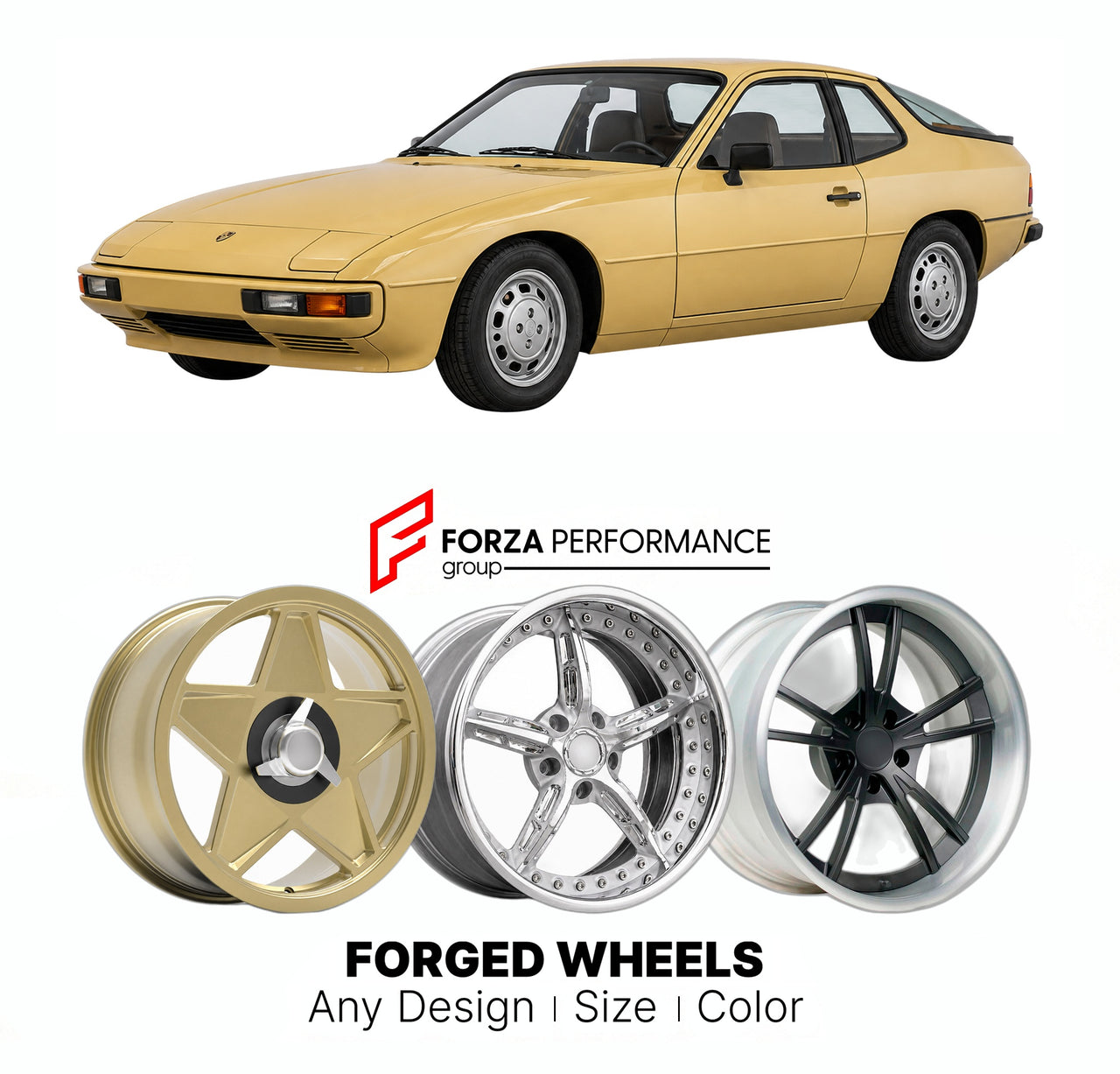 CUSTOM CLASSIC VINTAGE RESTOMOD RETRO OLD SCHOOL FORGED WHEELS RIMS for PORSCHE 924 1976 - 1988

Custom forged wheels for Porsche 924 1976 - 1988. Classic, vintage, restomod wheel designs made to order in custom sizes, offsets, colors and finishes.

We manufacture premium quality forged wheels rims for Porsche 924 1976 - 1988 in any design, size, color.

THIS WHEEL DESIGN CAN BE CUSTOM-MADE FOR YOUR CAR IN ANY SIZE AND COLOR OPTIONS
Available in monoblock, 2-piece, 3-piece, duoblock, beadlock
3D wheel rende