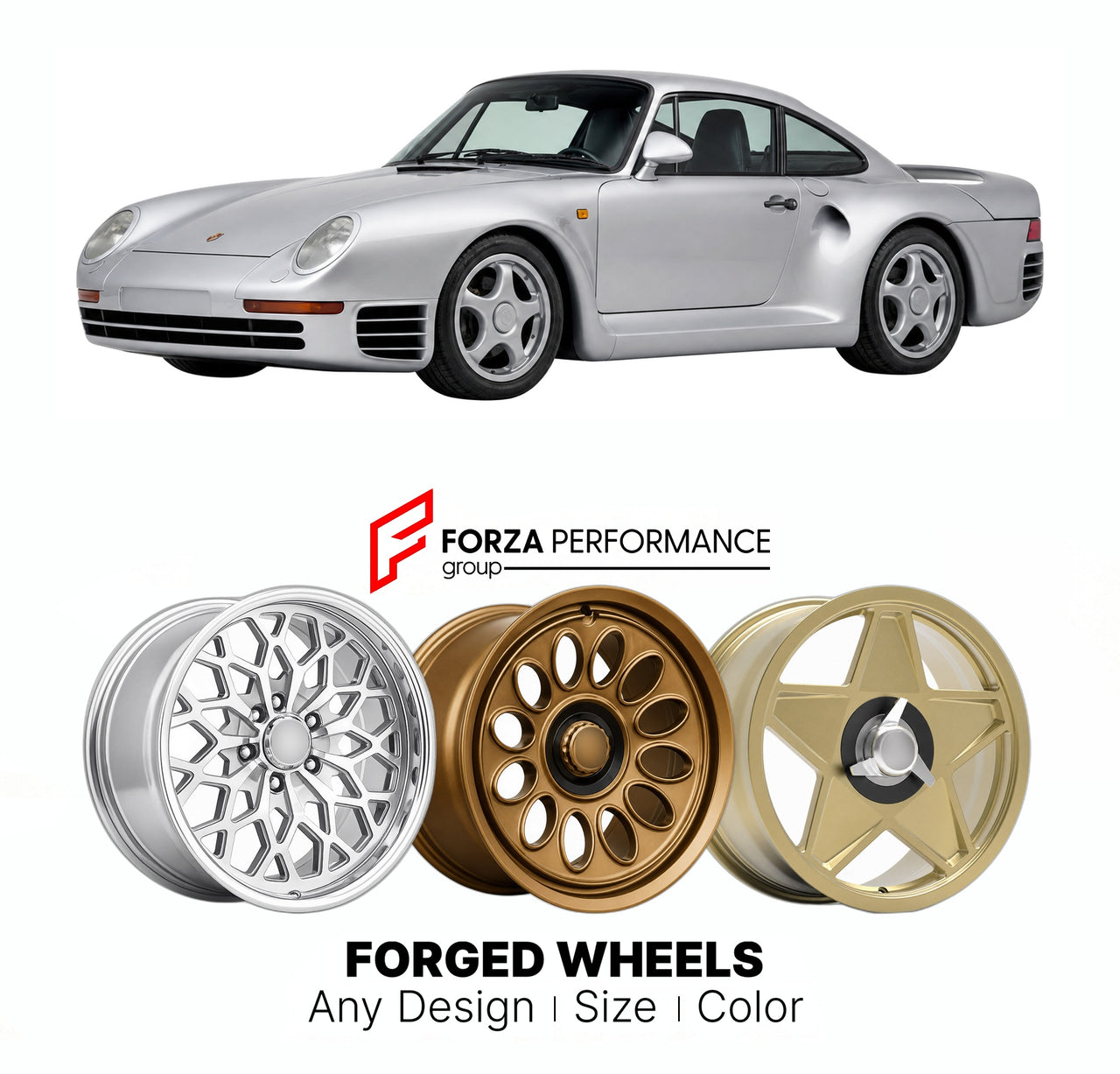 CUSTOM CLASSIC VINTAGE RESTOMOD RETRO OLD SCHOOL FORGED WHEELS RIMS for PORSCHE 959 1986 - 1993

Custom forged wheels for Porsche 959 1986 - 1993. Classic, vintage, restomod wheel designs made to order in custom sizes, offsets, colors and finishes.

We manufacture premium quality forged wheels rims for Porsche 959 1986 - 1993 in any design, size, color.

THIS WHEEL DESIGN CAN BE CUSTOM-MADE FOR YOUR CAR IN ANY SIZE AND COLOR OPTIONS
Available in monoblock, 2-piece, 3-piece, duoblock, beadlock
3D wheel rende