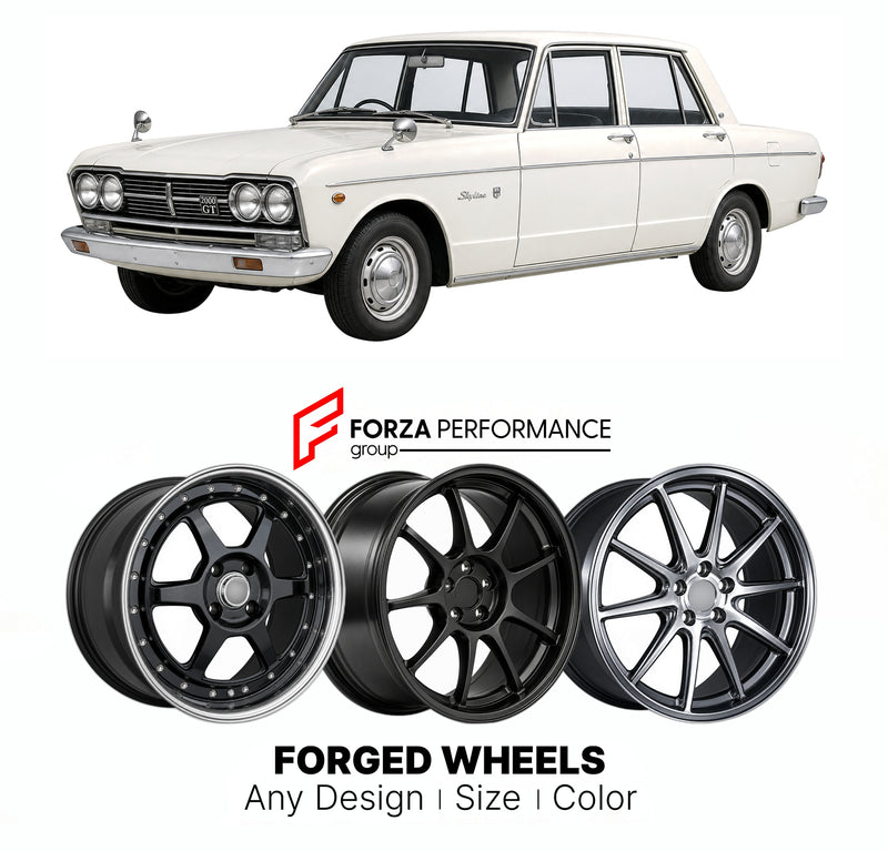 CUSTOM CLASSIC VINTAGE RESTOMOD RETRO OLD SCHOOL FORGED WHEELS RIMS for PRINCE SKYLINE S50 S54 1963 - 1968