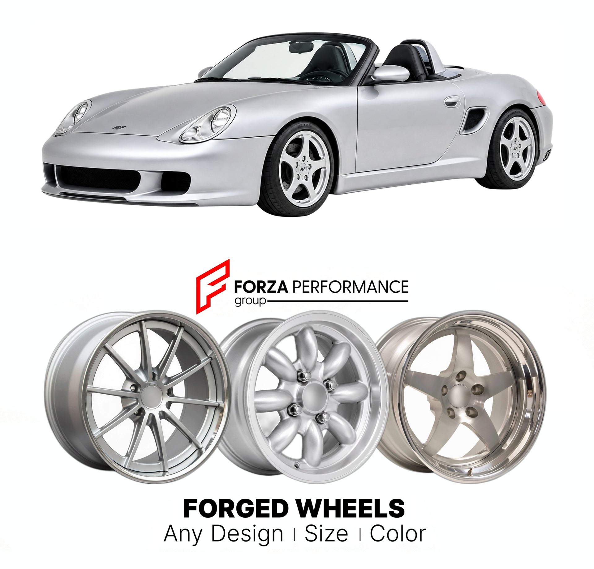 CUSTOM CLASSIC VINTAGE RESTOMOD RETRO OLD SCHOOL FORGED WHEELS RIMS for RUF 3400S 1999 - 2002

Custom forged wheels for RUF 3400S 1999 - 2002. Classic, vintage, restomod wheel designs made to order in custom sizes, offsets, colors and finishes.

We manufacture premium quality forged wheels rims for RUF 3400S 1999 - 2002 in any design, size, color.

THIS WHEEL DESIGN CAN BE CUSTOM-MADE FOR YOUR CAR IN ANY SIZE AND COLOR OPTIONS
Available in monoblock, 2-piece, 3-piece, duoblock, beadlock
3D wheel renderings 